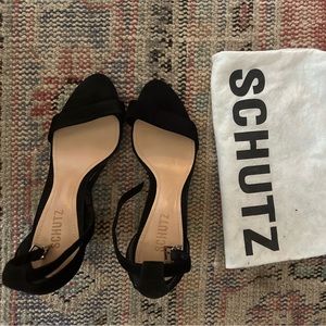 SCHUTZ  Jenny-Lee Sandal - 8.5 / Black / Nubuck